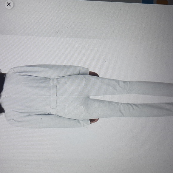 Hudson Women's Denim Long Puff Sleeve in Antarctica color Jumpsuit medium price - Picture 12 of 13